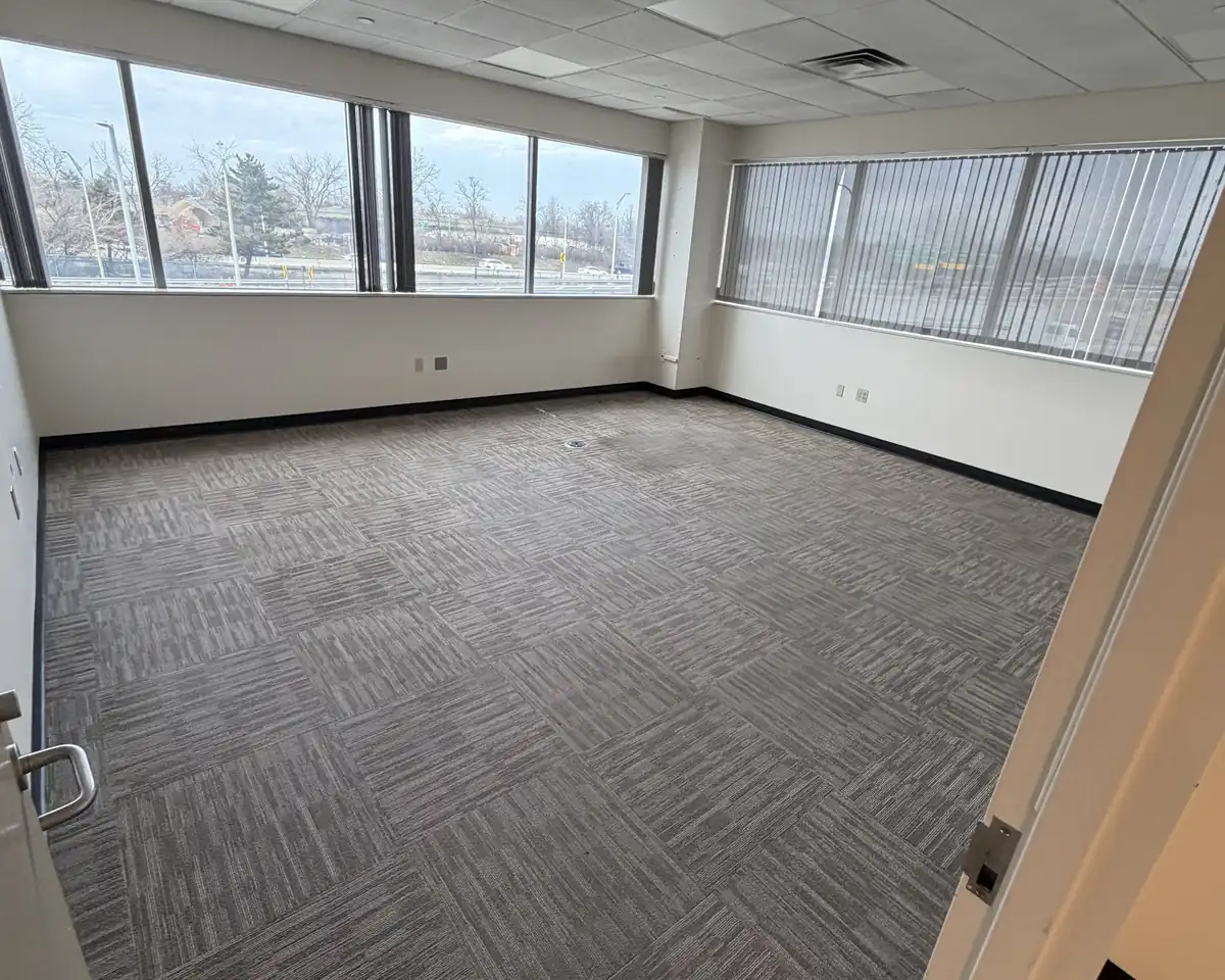 Private office cleared and cleaned, ready for landlord handover after a commercial decommissioning